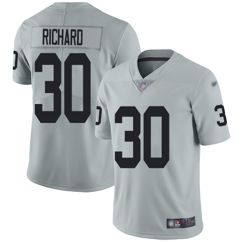 Men Oakland Raiders Limited Silver Jalen Richard Jersey NFL Football #30 Inverted Legend Jersey